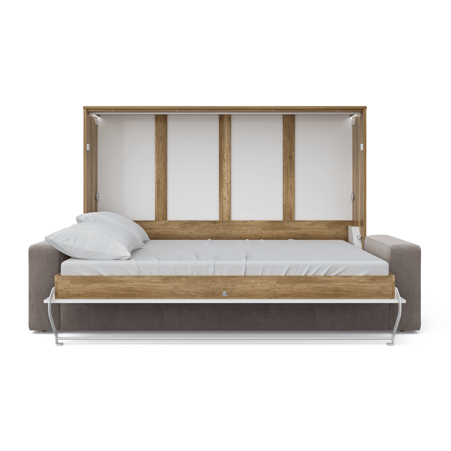 Horizontal Murphy bed INVENTO with a Sofa, European Queen