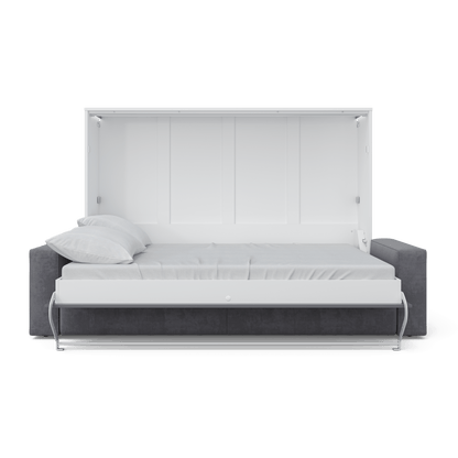 Horizontal Murphy bed INVENTO with a Sofa, European Queen