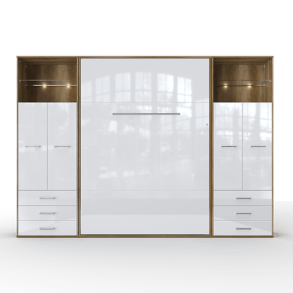 Vertical Murphy Bed Invento , European Full XL with 2 cabinets