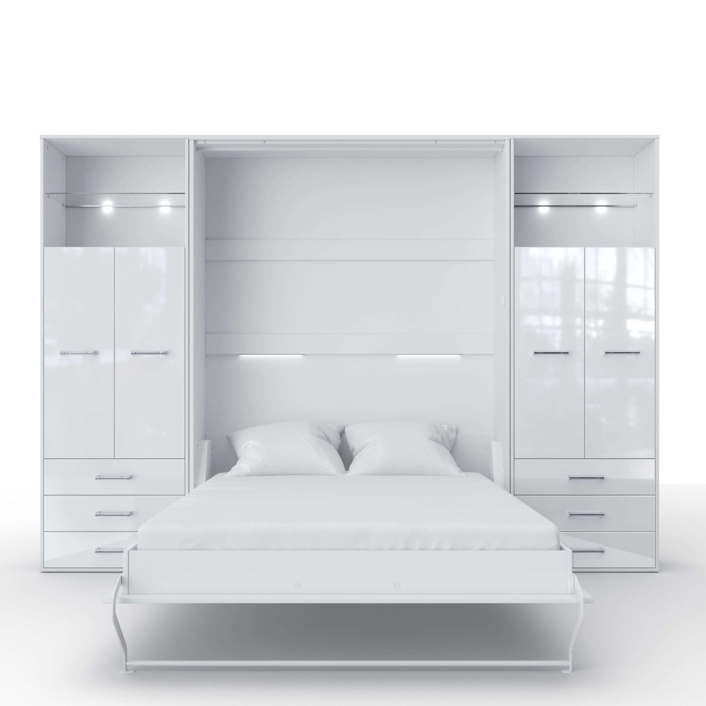 Vertical Murphy Bed Invento. European Queen + 2 cabinets