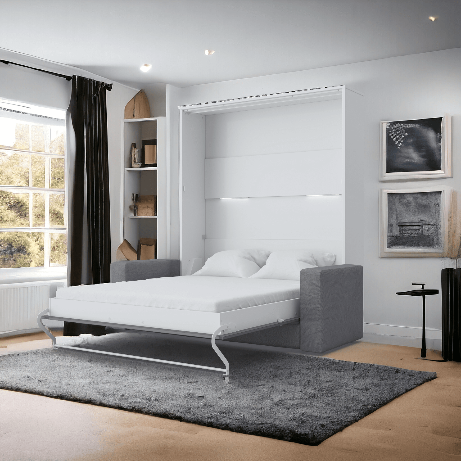 Invento European Queen Vertical Murphy Bed with Sofa