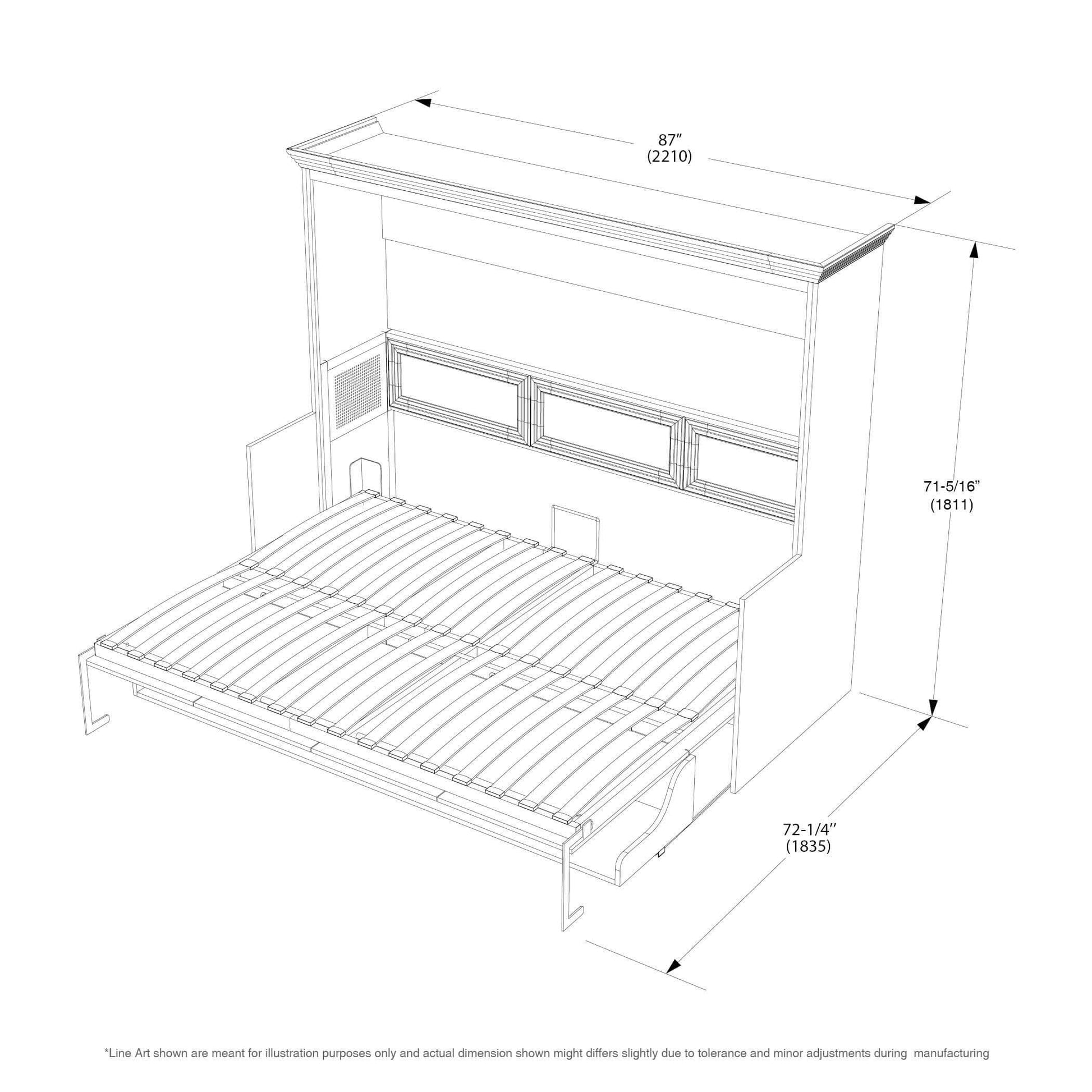 Adonis Queen Horizontal Wall Bed with Desk