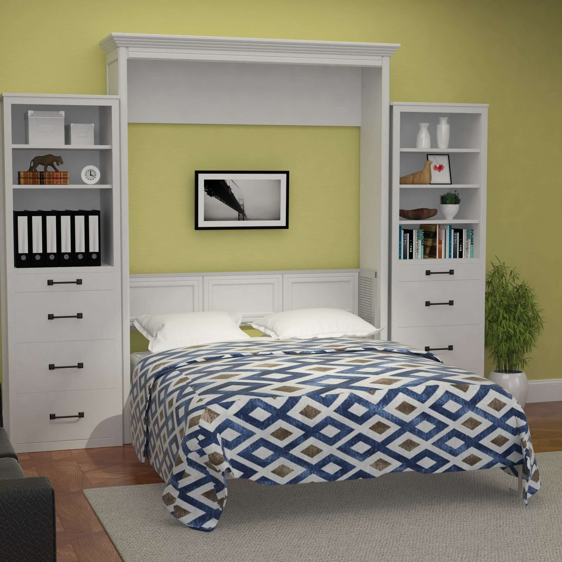 Adonis Queen Wall Bed with 2 Storage Towers