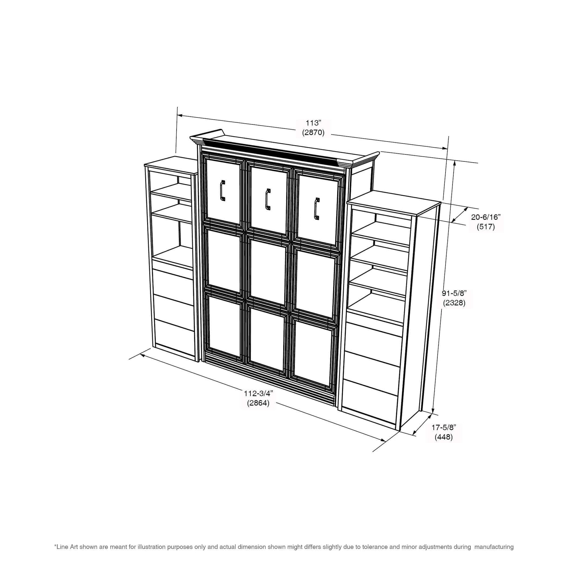 Adonis Queen Wall Bed with 2 Storage Towers