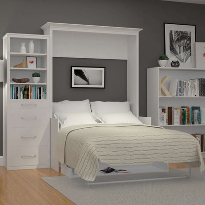 Alegra Full Wall Bed with Desk and 1 Storage Tower