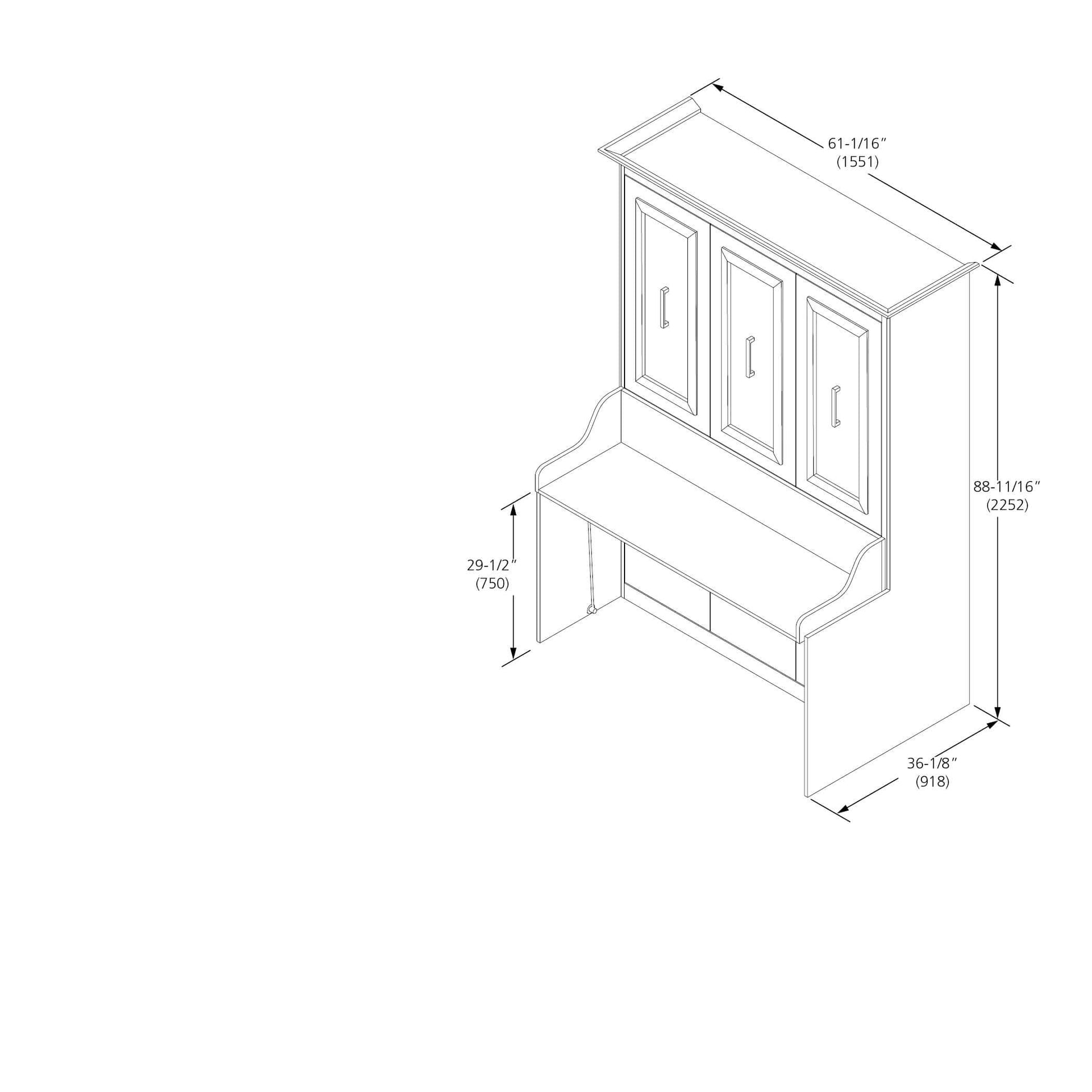 Alegra Full Wall Bed with Desk