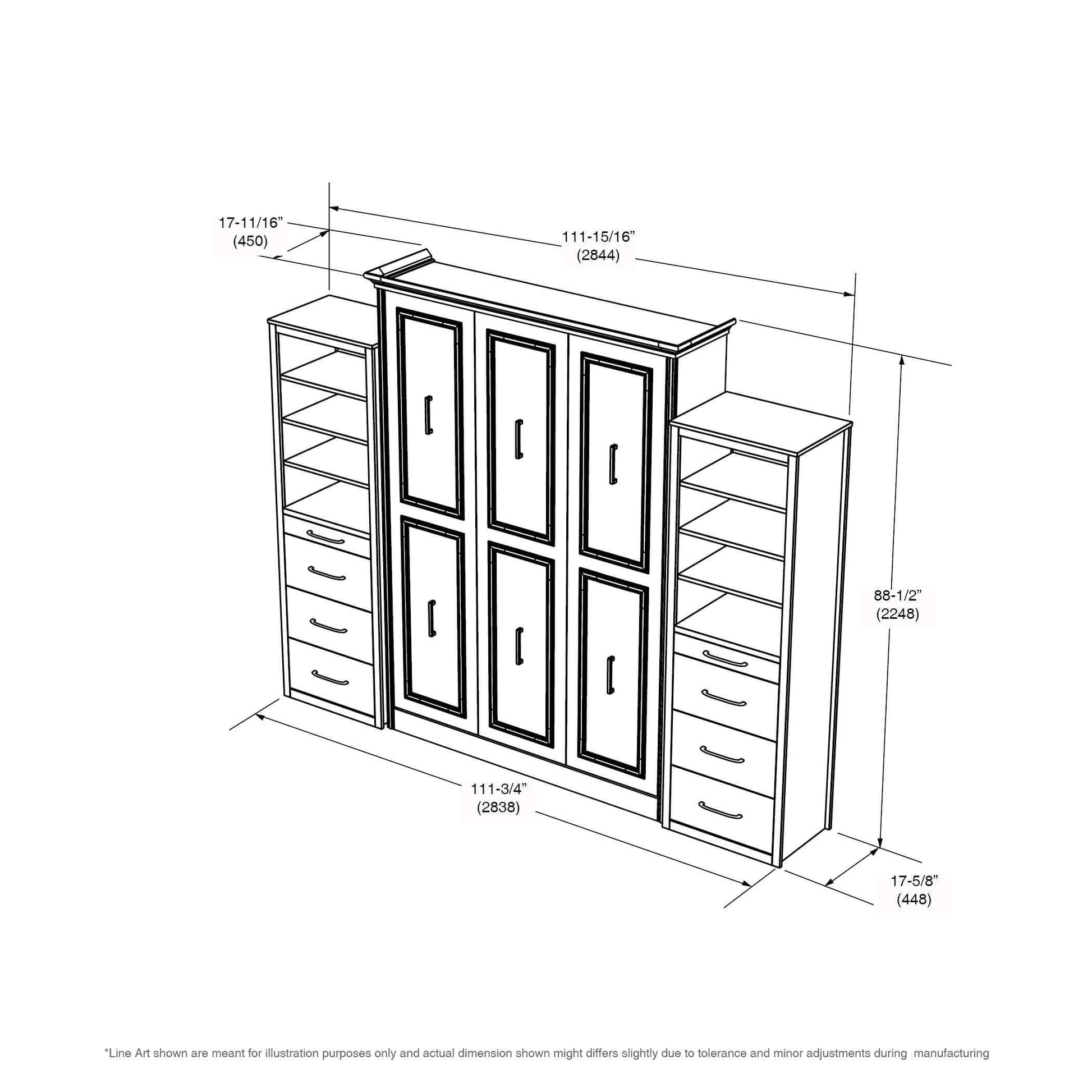 Alegra Queen Wall Bed with 2 Storage Towers