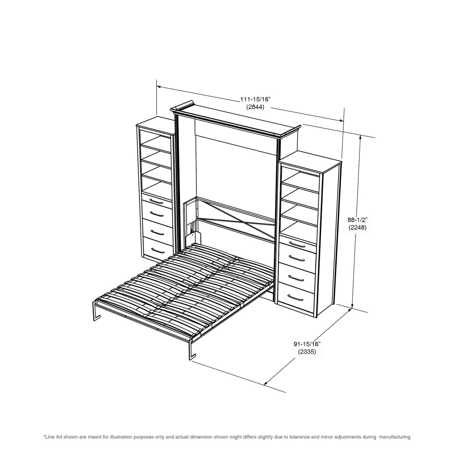 Alegra Queen Wall Bed with 2 Storage Towers