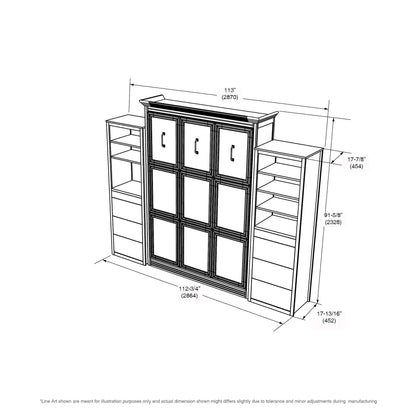 Chamberlin Queen Wall Bed with 2 Storage Towers