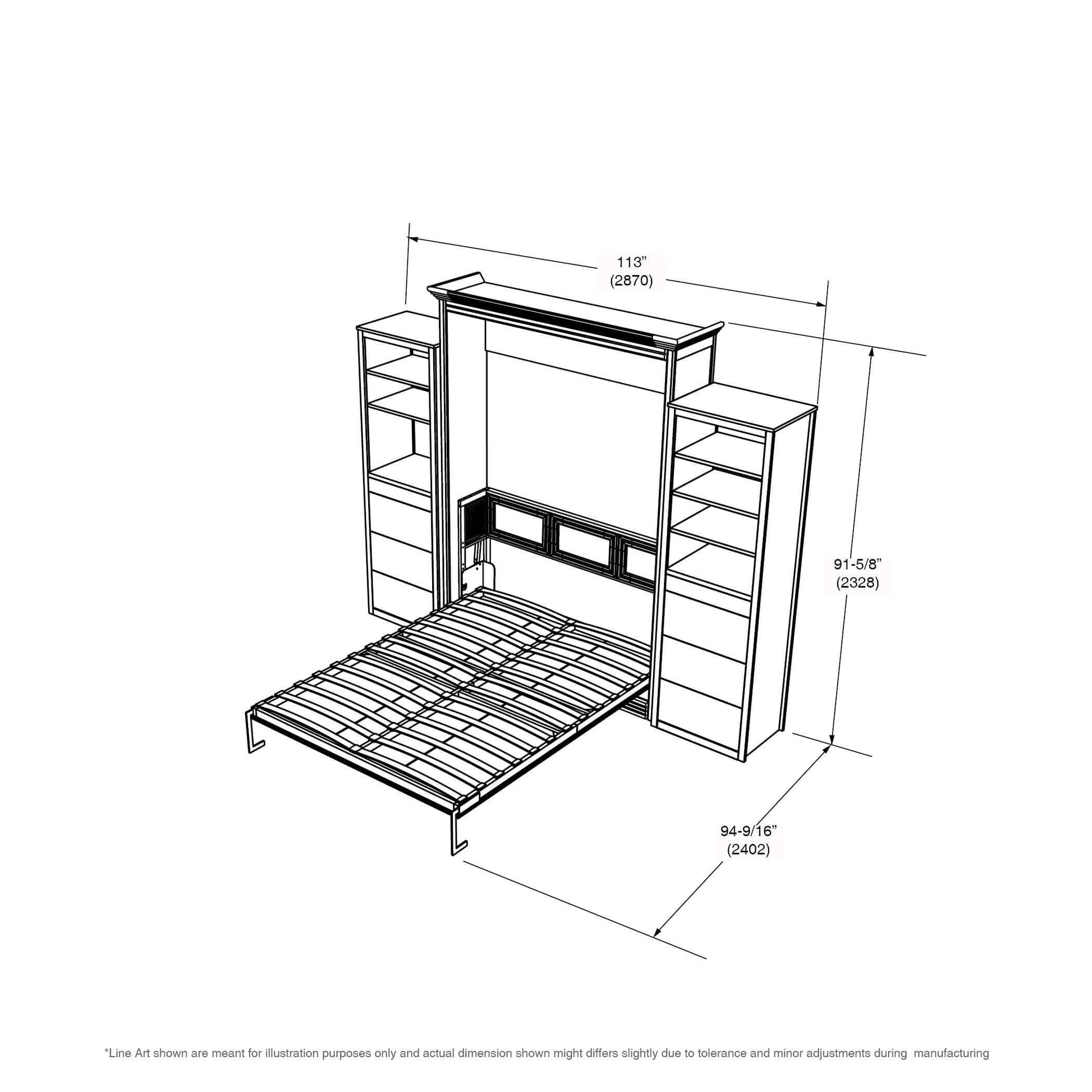 Chamberlin Queen Wall Bed with 2 Storage Towers