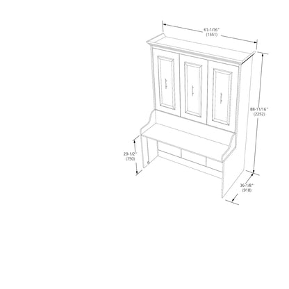 Coventry Full Wall Bed with Desk