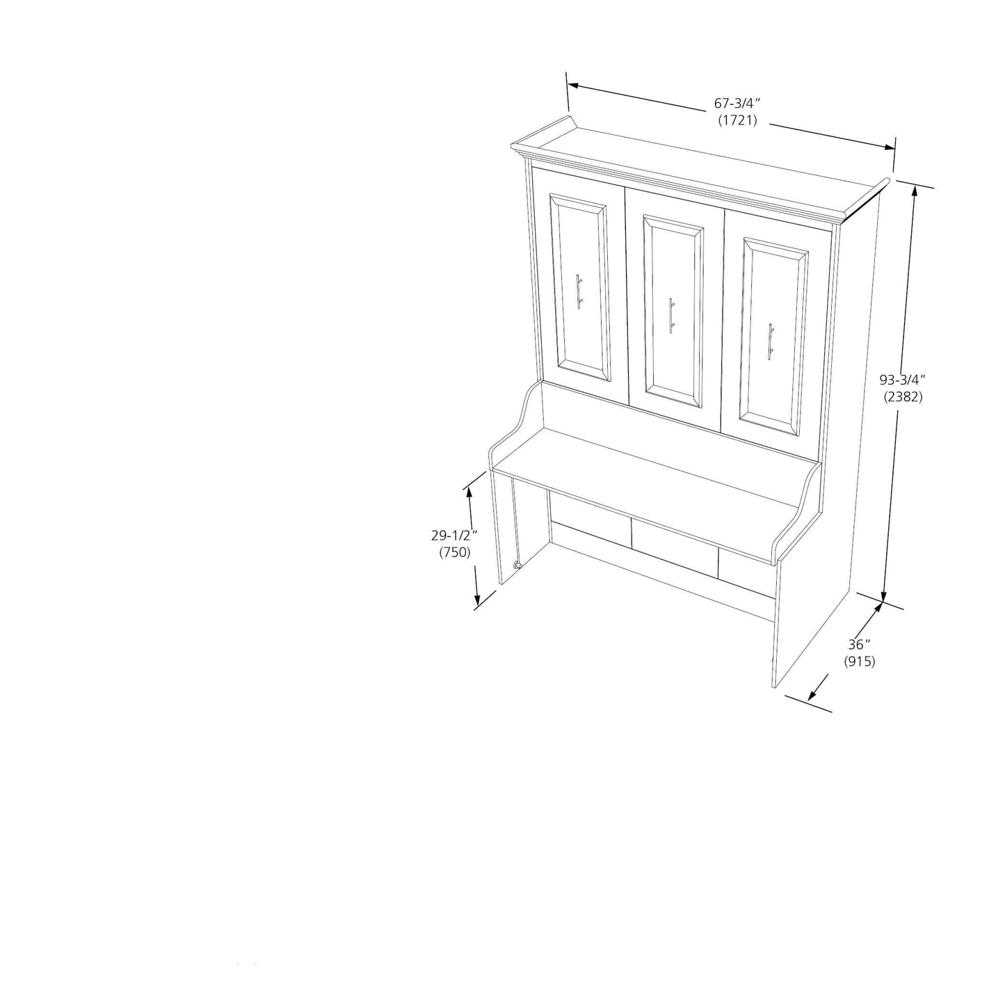 Coventry Queen Wall Bed with Desk