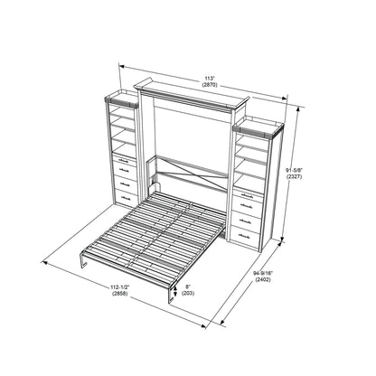 Coventry Queen Wall Bed with 2 Storage Towers