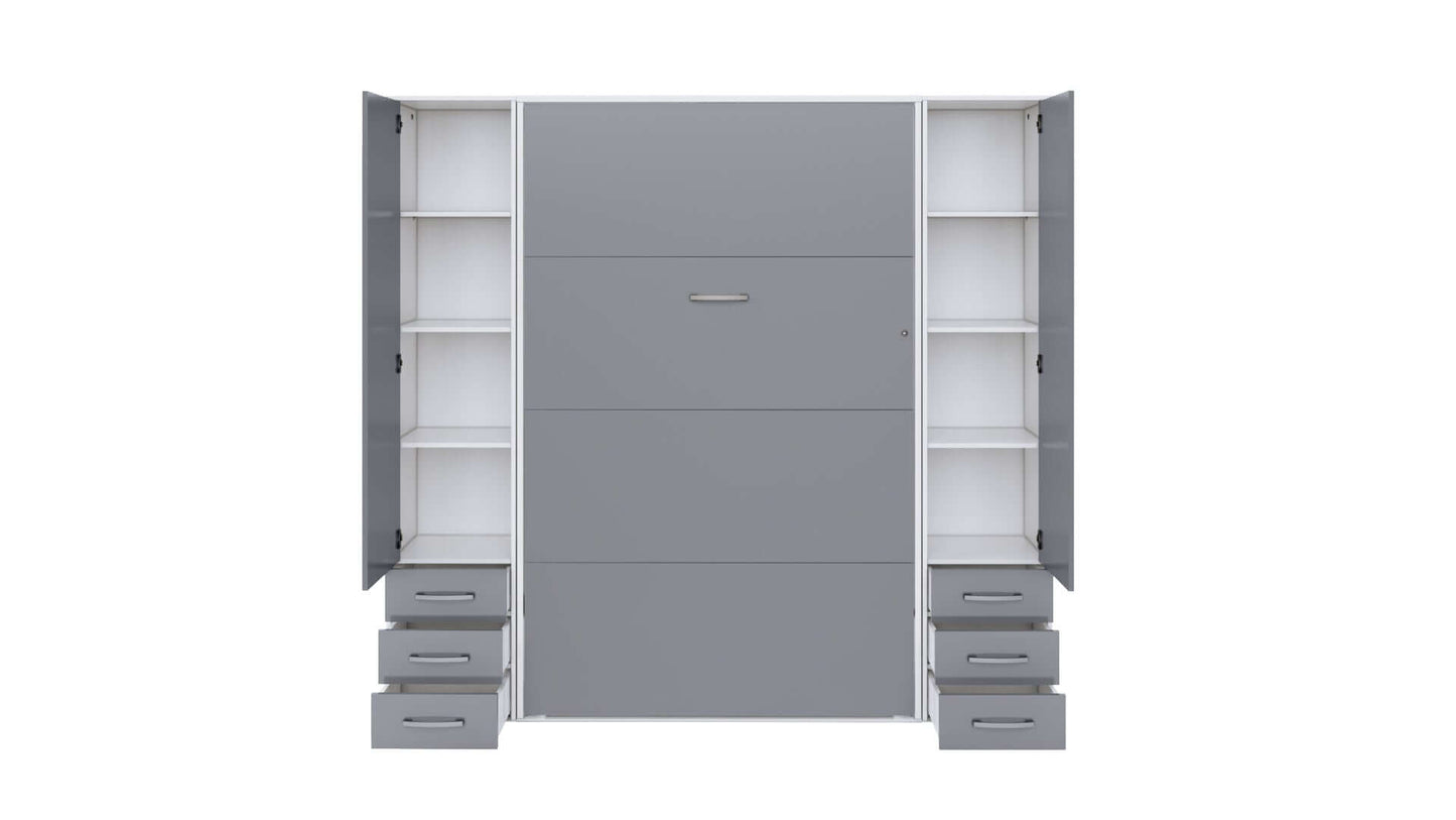 Vertical Murphy Bed Invento , European Full Size with 2 cabinets