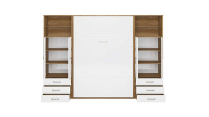 Vertical Wall Bed Invento, European Twin Size with 2 cabinets