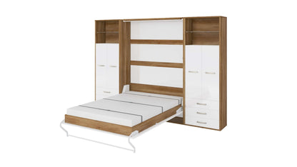 Vertical Wall Bed Invento, European Twin Size with 2 cabinets